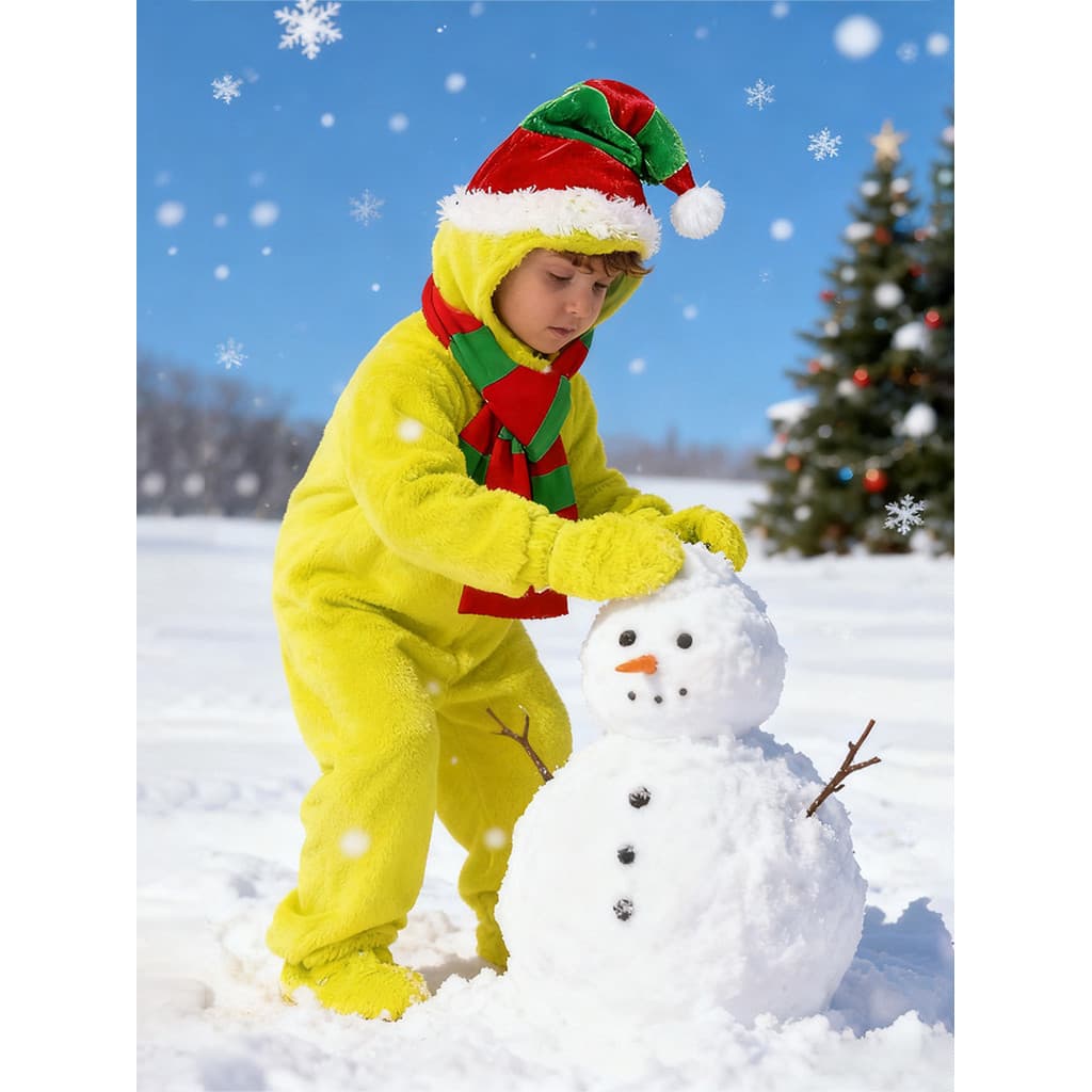 Fantasia de desempenho infantil de natal, monstro verde, jato estranho, fantasia de desprezível, fantasia de Santa cos
