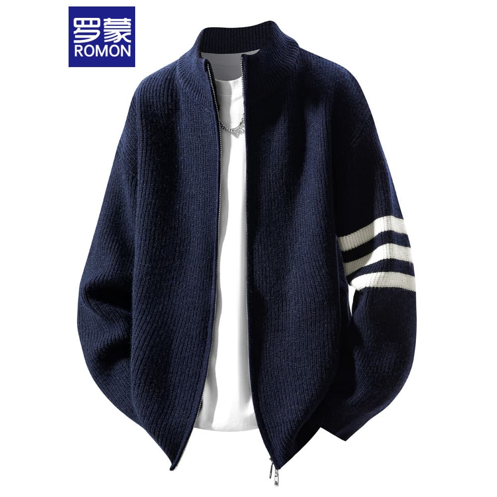Lomon Cardigan masculino camisola 2026 outono inverno novo estilo solto All-Match malhas masculinas jaqueta superior est
