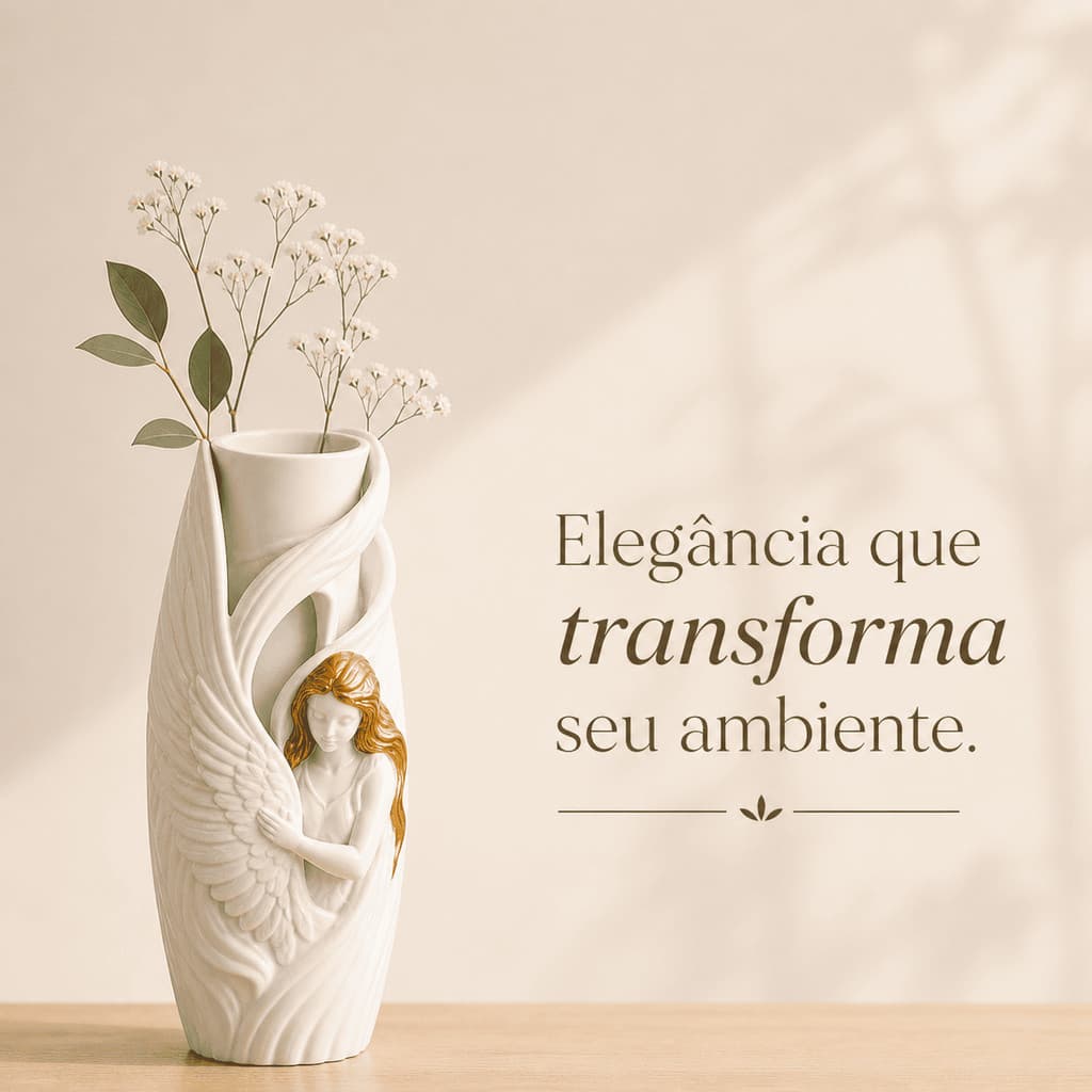 ArtLine 3D – Vaso Decorativo White Angel Escultura Elegante em PLA Premium 20cm