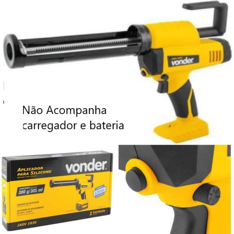 Aplicador para silicone sem bateria 18 V  IASV 1830  VONDER