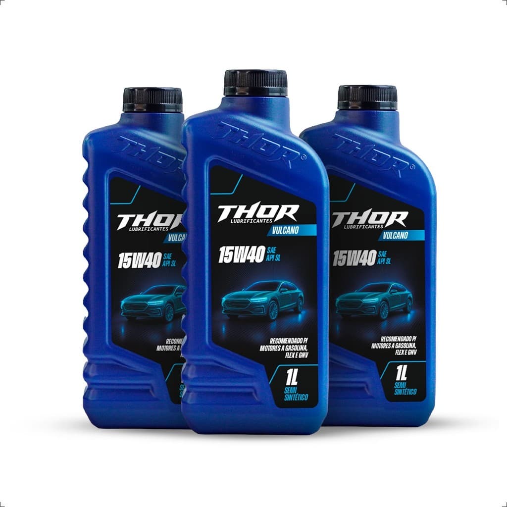 Kit 3 Óleo Para Motor Thor Vulcano 15w40 Semisintético Lubrificante