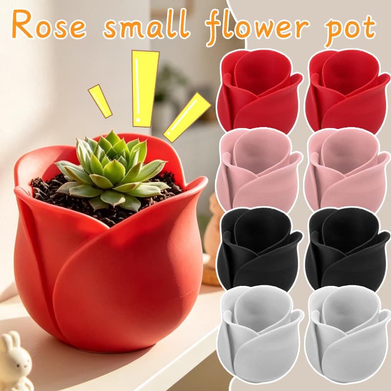 1-5 Pçs Impressão 3D Rosa Vaso De Flores Biodegradável PLA Mini Plantador Para Suculentas , Decoração De Mesa Peitoril D