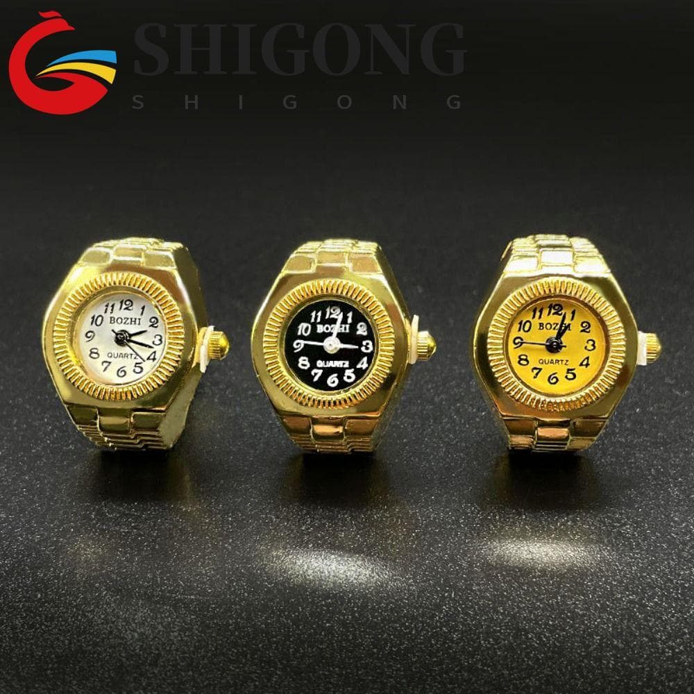 SHIGONG Anéis Relógio De Jóias , Quartzo Romano Punk Vintage , Personalidade De Liga Retro Dedo Anel Homem