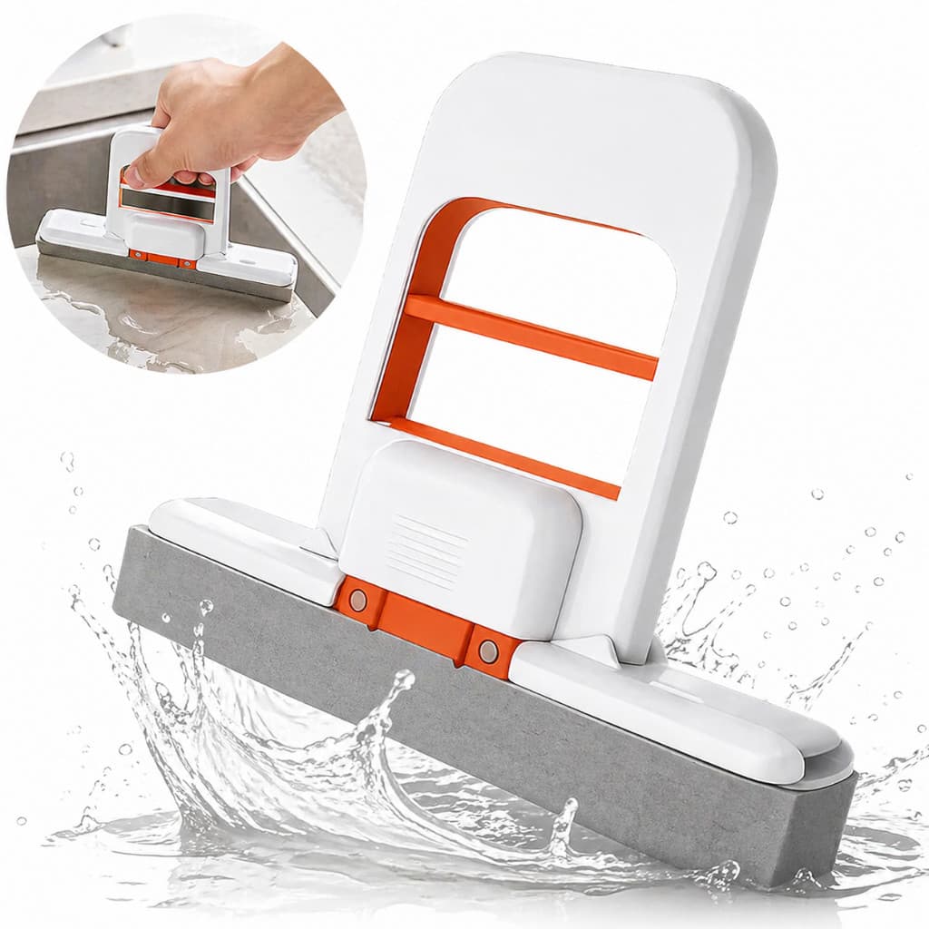 Mini Mop Absorvente Portátil com Torção Automática Esponja PVA Limpeza Rápida sem Sujar as Mãos