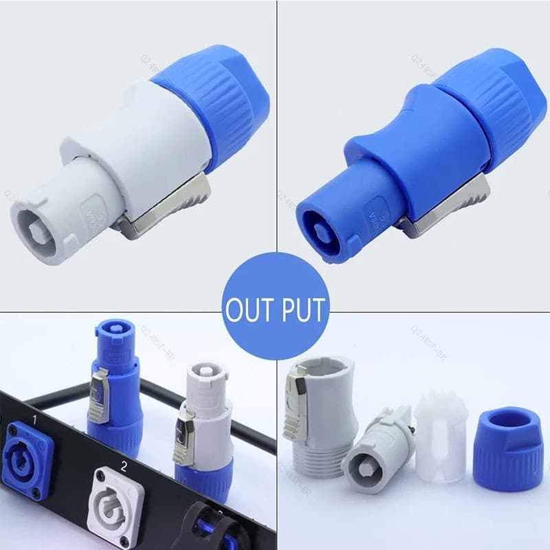 10 Pçs 20A 250V Tomada De Alimentação 3PIN AC Powercon Conector Macho NAC3FCA NAC3FCB Adaptador De Cabo Para Luz De Palc