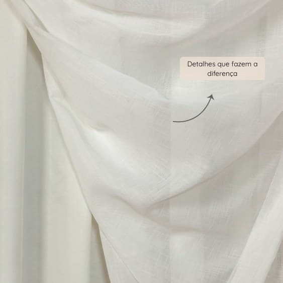 Cortina Microfibra com Voil Linho  Elegante Lisa Premium 5,00 metros x 2,30/ 2,40 / 2,50 / 2,60 / 2,70 / 2,80