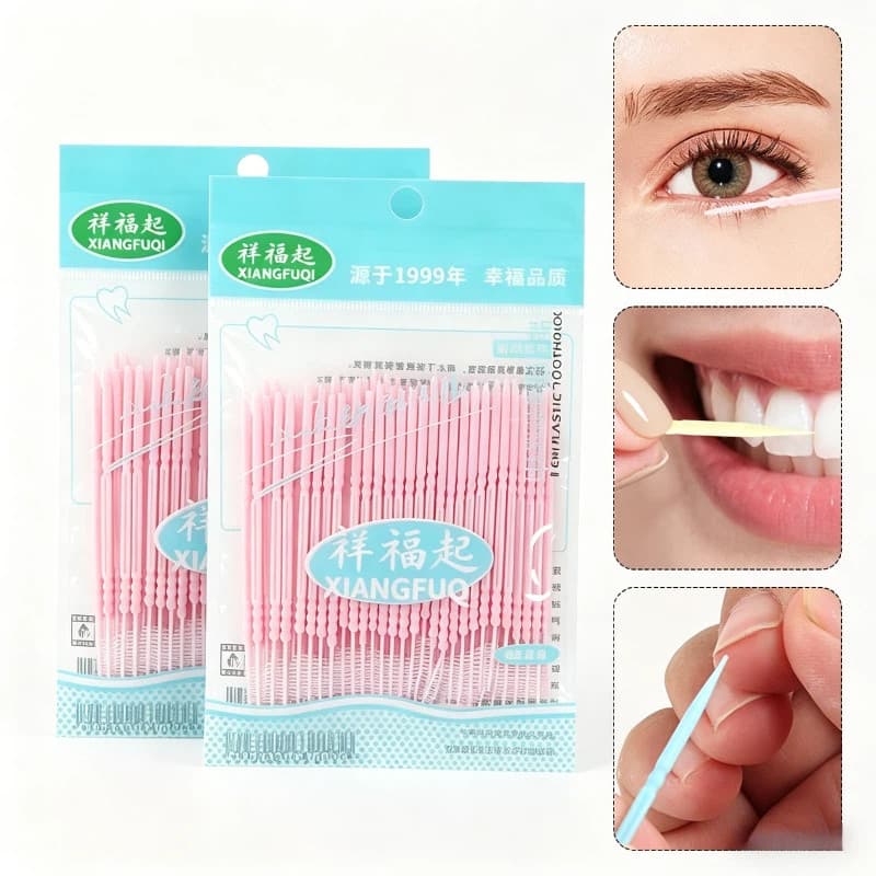 100/400Pcs Fio Dental Interdental / Palito De Dentes Com Escova Interdental / Limpeza Oral / Cuidado Oral