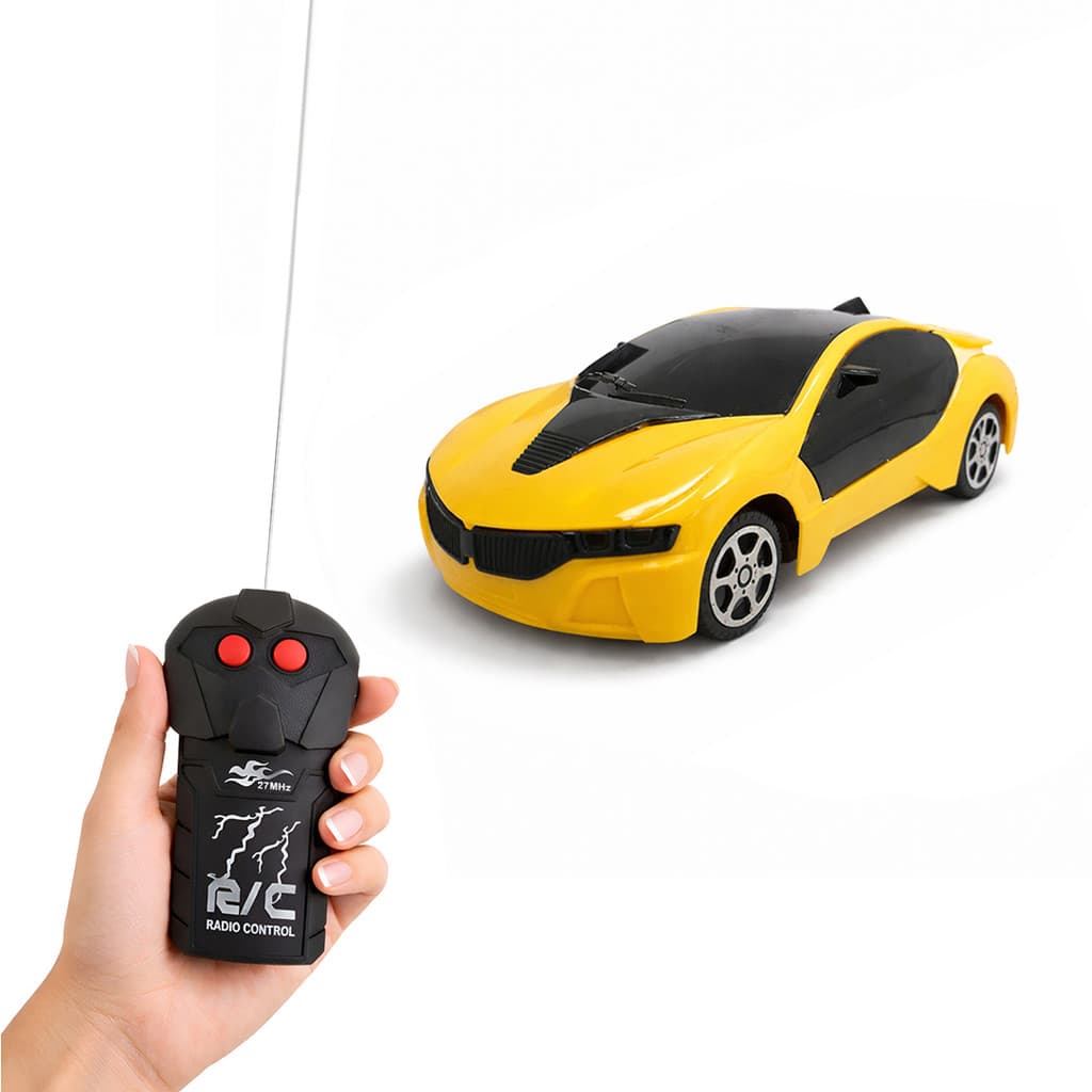 Mini BMW I8 de Controle Remoto Escala 1:24 Carrinho de Brinquedo - Amarelo