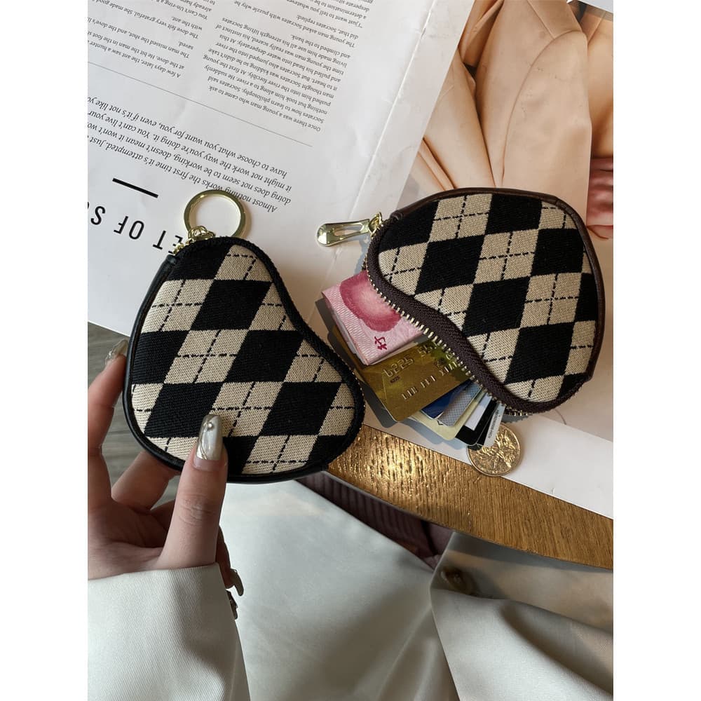 Bolsa de moedas de lona simples japonesa feminina
