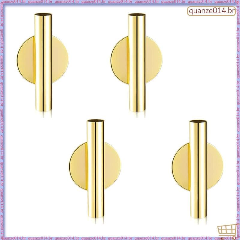 [D K Z C] 4 Peças Suporte de Parede de Metal para Decoração de Vasos, para Exibição de Flores Secas, Dourado