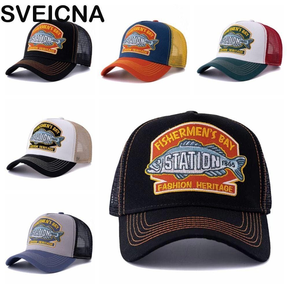 Boné De Pesca SVEICNA , Chapéu De Guarda-Sol Respirável Caminhoneiro , Beisebol Com Proteção UV Snapback Esportivo De Ma