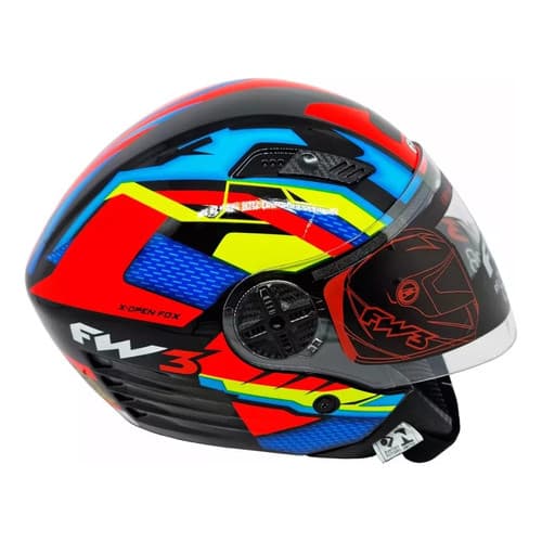 Capacete Fw3 X Open Fox Com Óculos Interno Aberto Top
