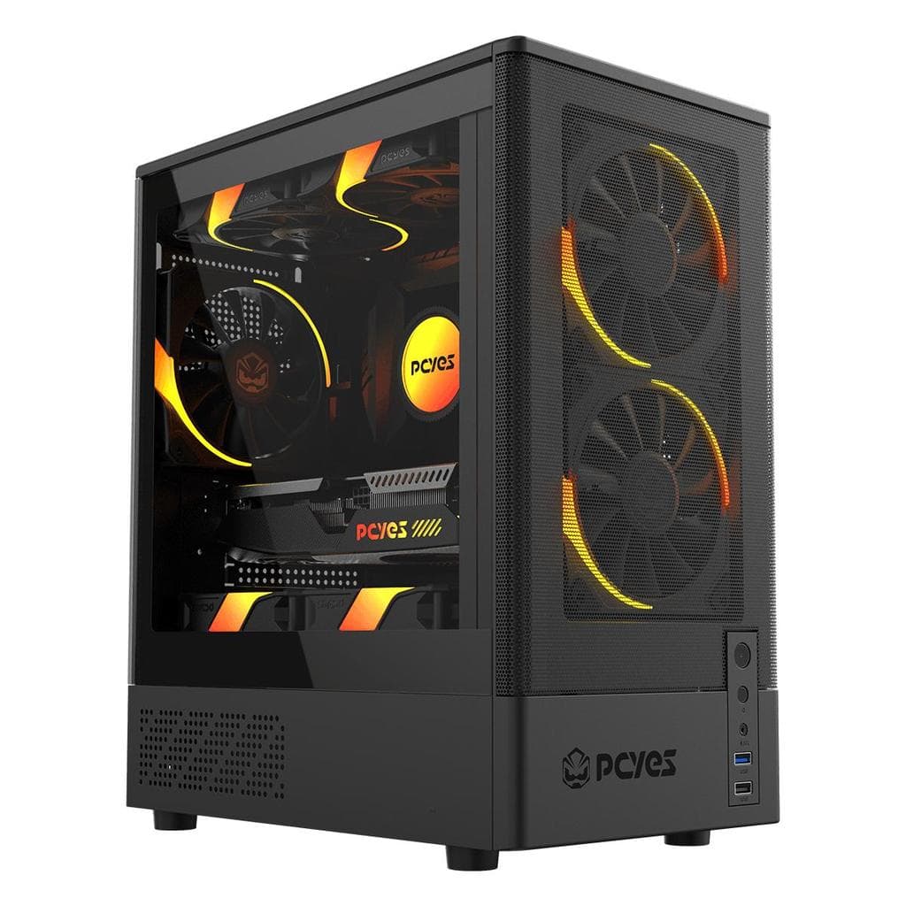 Gabinete Gamer Preto com Vidro Pcyes Kauri Black Vulcan - Gkribv