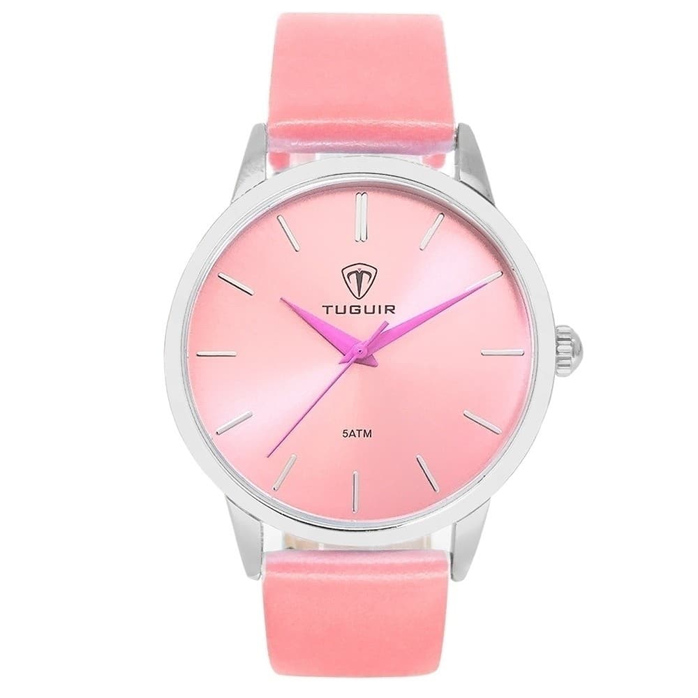 Relógio Feminino Tuguir Analógico TG106 Rosa e Prata, 5ATM, VINTAGE, LUXUOSO, CHARMOSO, FASHION,