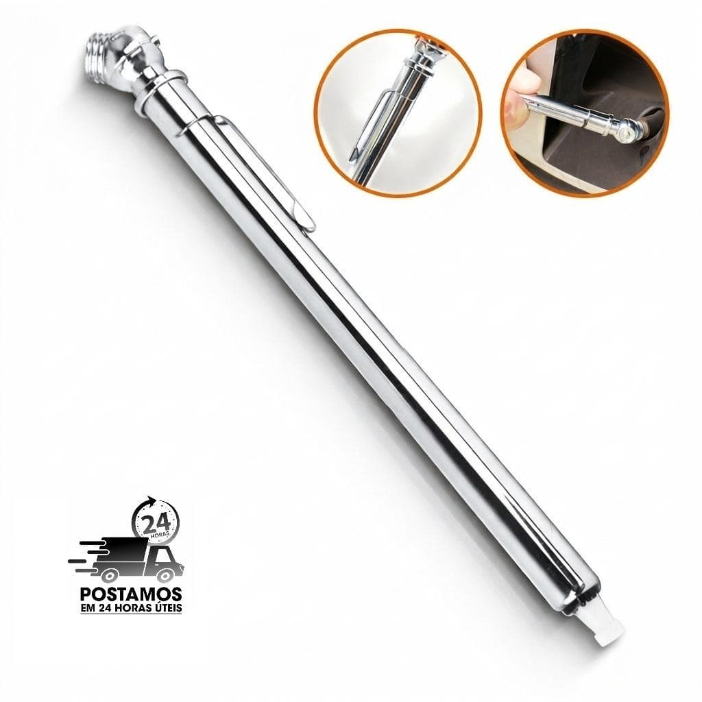 Calibrador Pneus Medidor Pressão 50 Libras Portátil C/ Clipe Bolso Tipo Caneta,Carro,Moto,Bicicleta