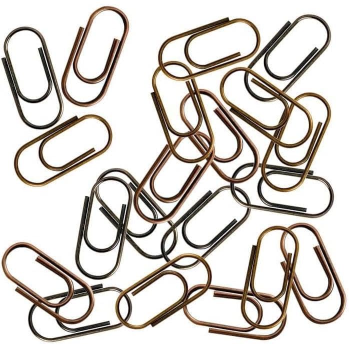 Pacote com 150 Clipes de Papel Mini em Cor Bronze, Clipes de Papel Metálicos, para Anotações, Clipes Vintage para