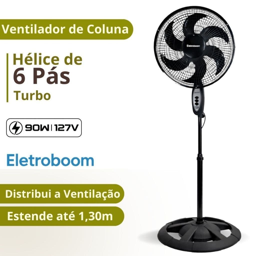 Ventilador Oscilante 45cm 90W 3 Velocidades com Design Moderno