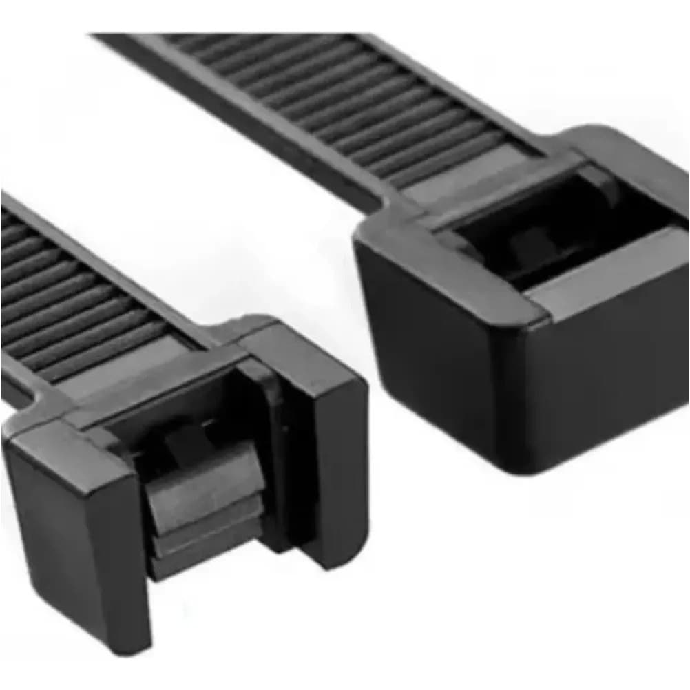 Cinta Abraçadeira Nylon 40cm X 7,6mm 100 Unidades Cor Preto
