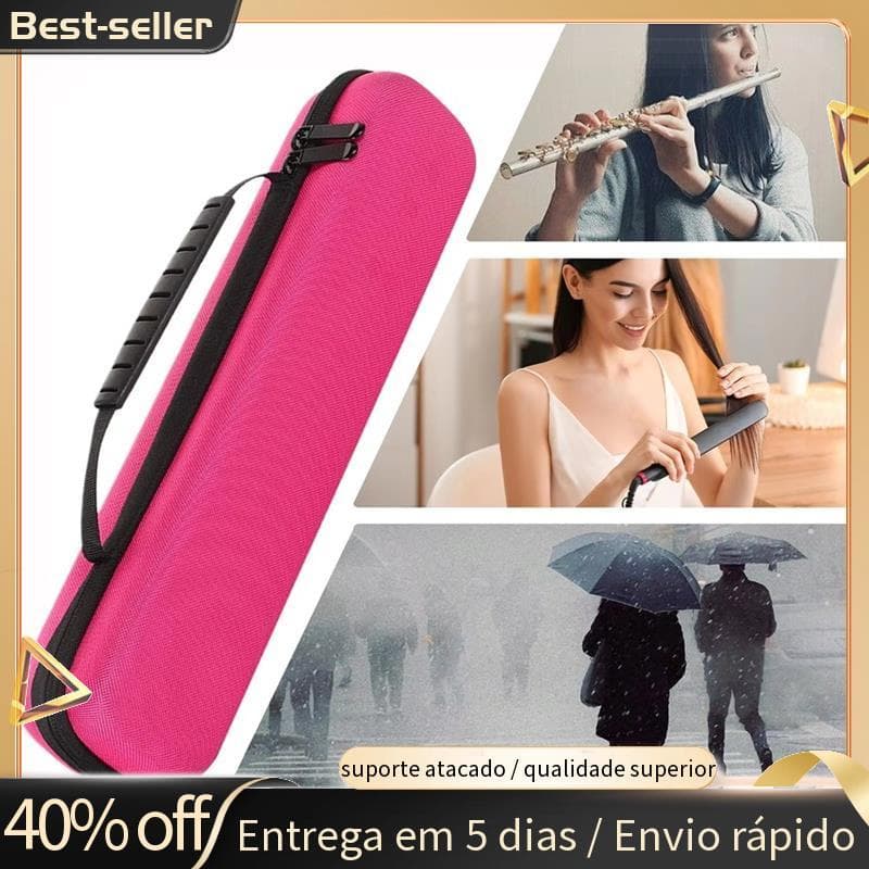 Bolsa De Armazenamento De Flauta À Prova D'água De Choque Para Instrumentos Musicais Curling Iron Travel Case Com Zíper