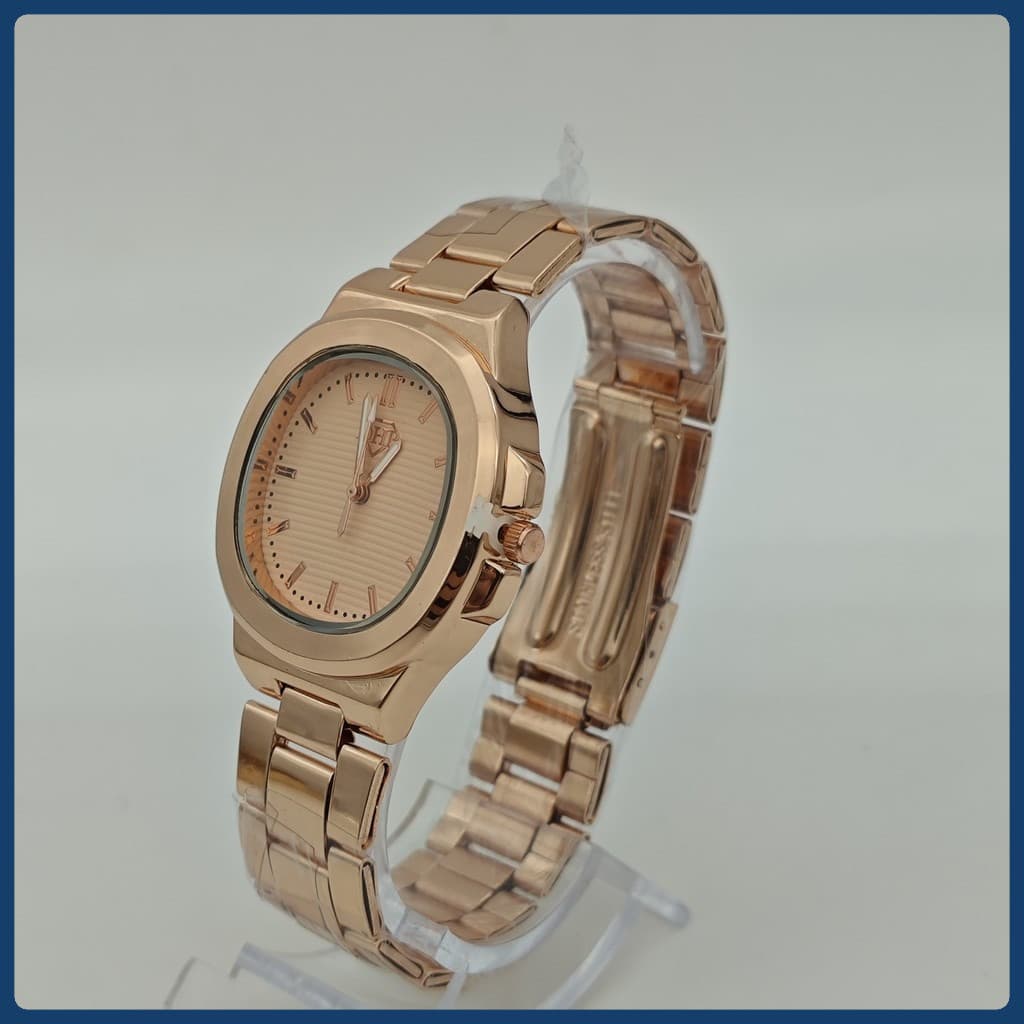 [2413] Relógio DHP à prova d'agua feminino metal original da moda resistente social presente