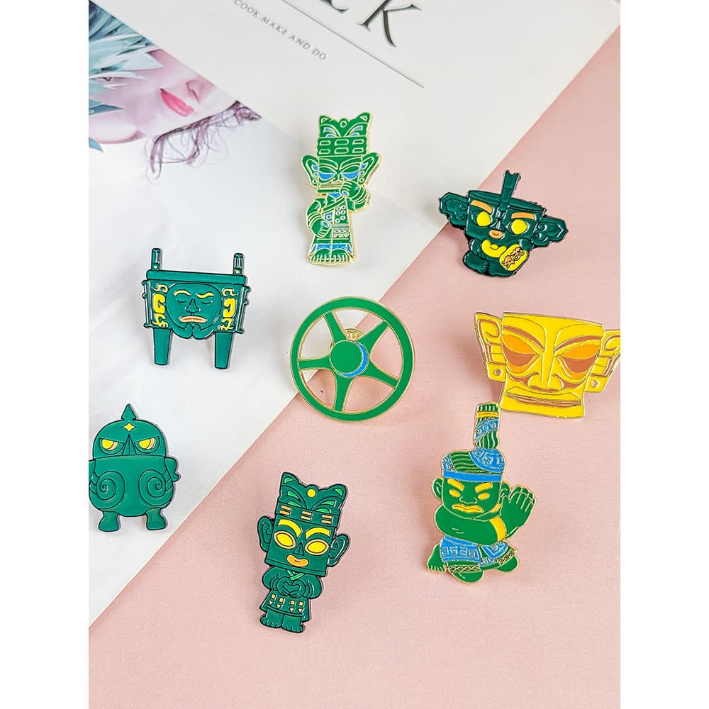 Broche de Metal Samsung criativo máscara de Bronze pino Seito Sichuan lembrança turística emblema criativo Cultural