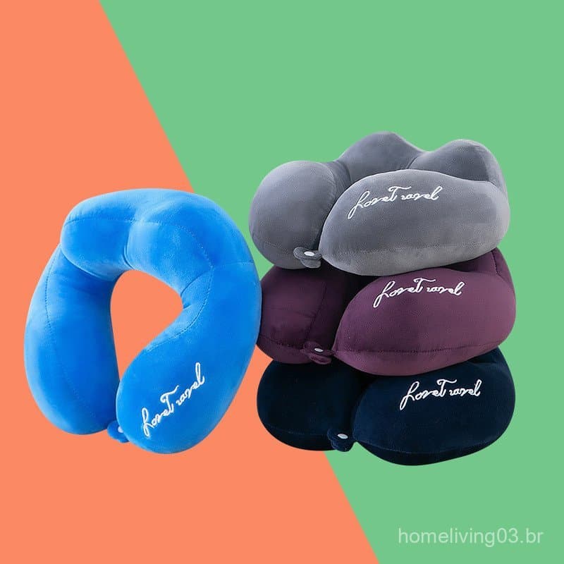 Almofada em forma de U para descanso e condução, almofada de apoio para o pescoço, almofada criativa portátil para viage