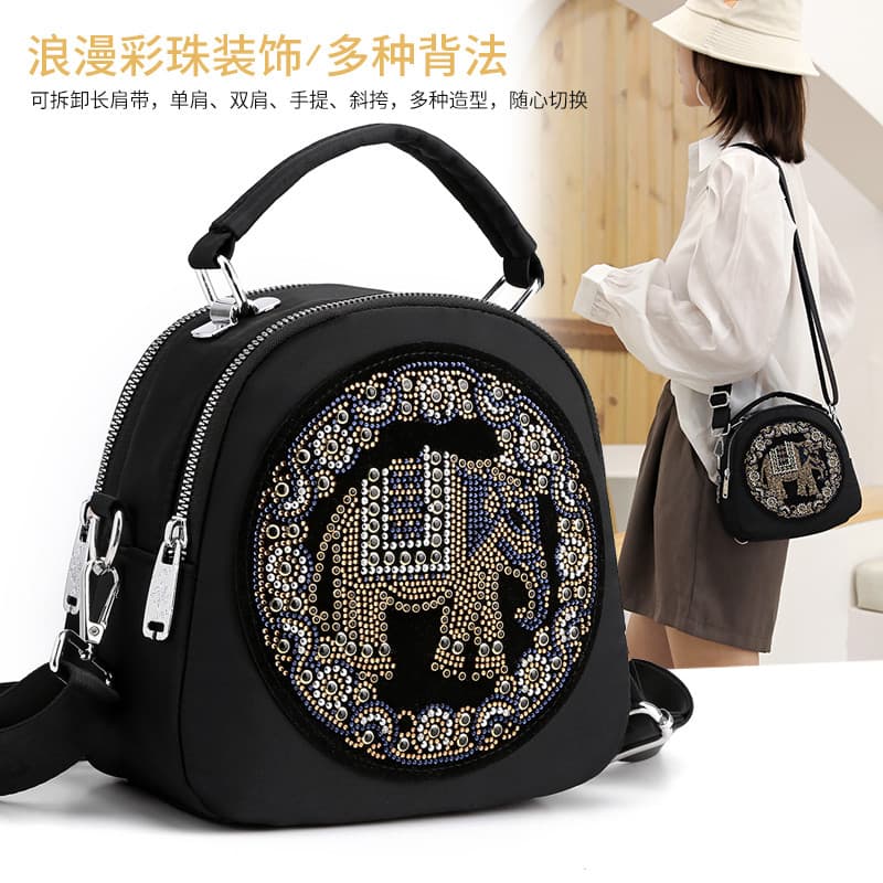 Bolsa pequena feminina 2024 novo estilo Mini bolsa feminina de um ombro bolsa mensageiro All-Match portátil étnico diama
