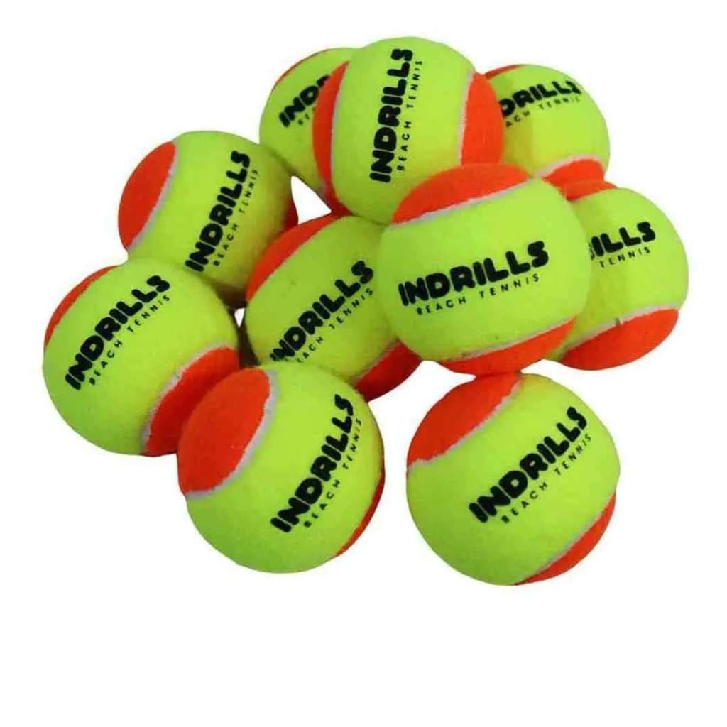 Kit Com 30 Unidades Bolinha Indrills Bola De Beach Tennis Amarelo E Laranja