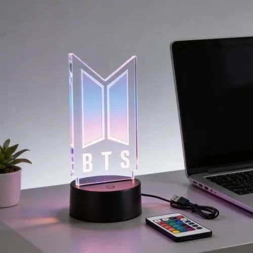 Luminária Led Colorida Bts Abajur Decoração Presente Simples
