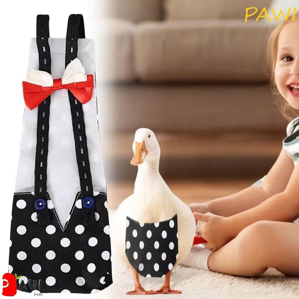 Fralda De Pato Para Animais De Estimação PAWI , Pano De Fofo Vestível , Traje De Aves Com Laço Reutilizável Decorativo ,