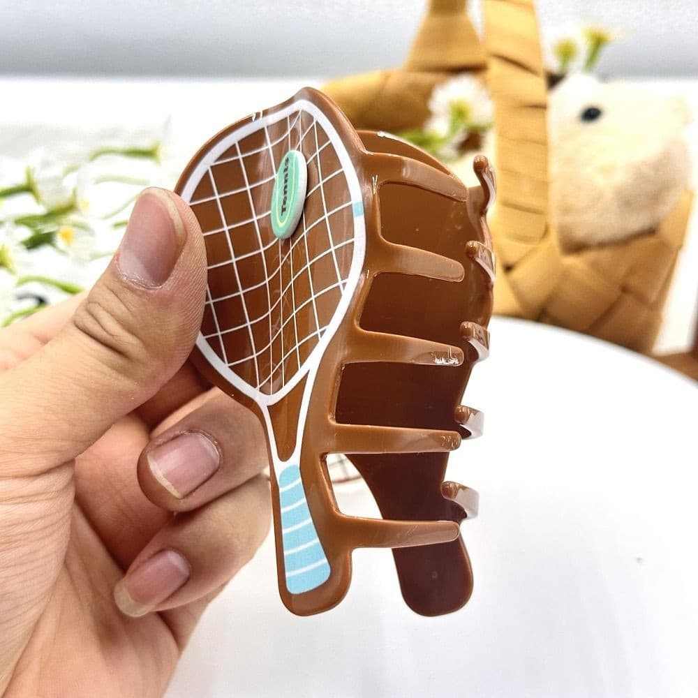 MEBEAUTYBR Grampo De Cabelo , Acessórios Para Ácido Acético , Raquete De Tênis , Presilhas Criativas Cabeça