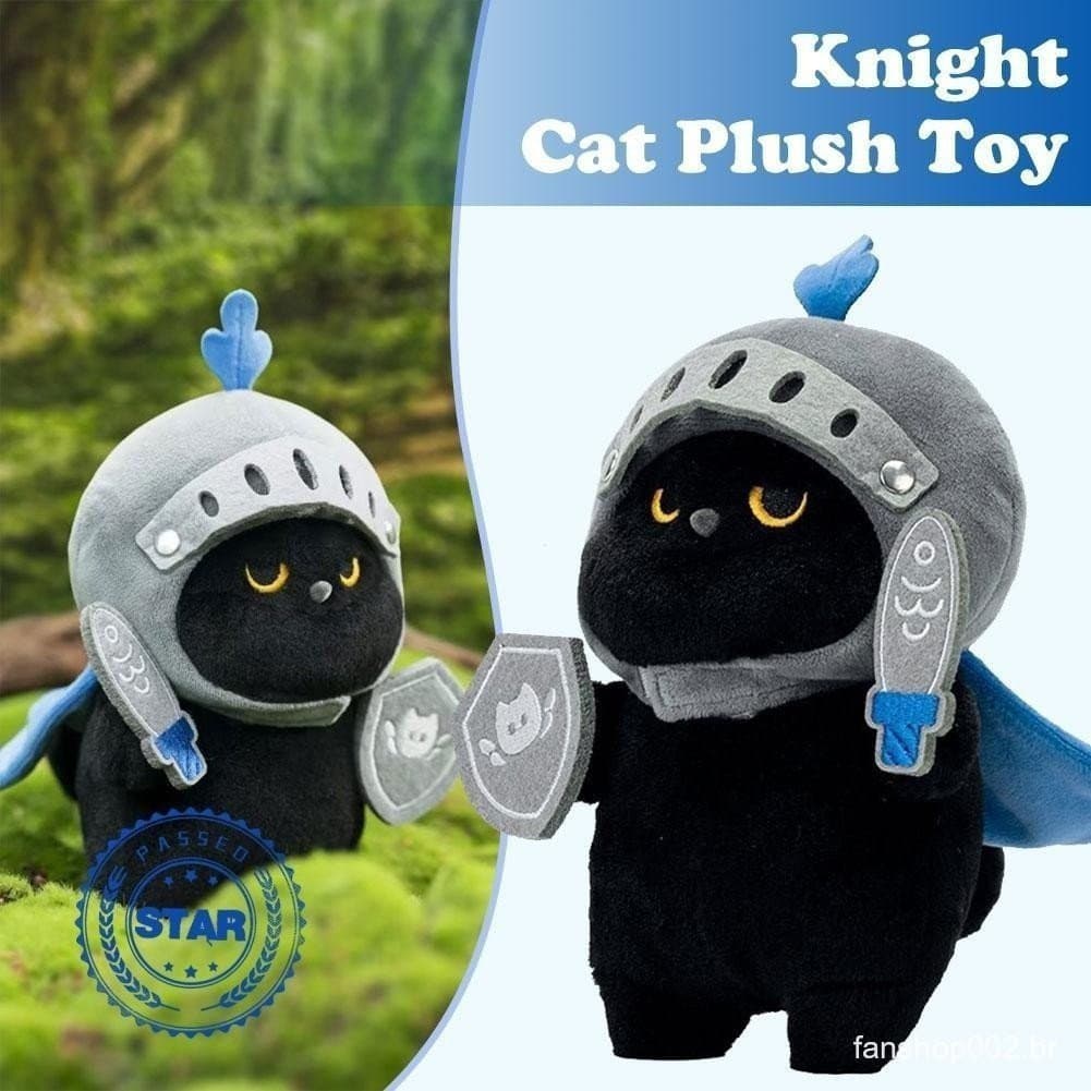 Versão Q do cavaleiro de tamanho pequeno Han Mao Cat Doll com brinquedo de pelúcia fofo P3q8 CFB2