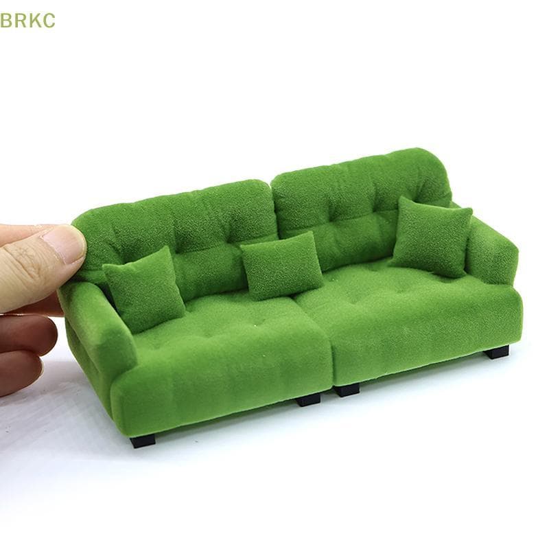 BRKC Casa De Bonecas Simulação Floing Sofá Modelo Mini Sala Estar Móveis Decoração Acessórios Fingir Jogar Brinquedos