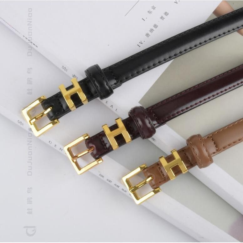 Cinto Fino De Couro Feminino Moda Acessórios Versáteis De Liga Casual
