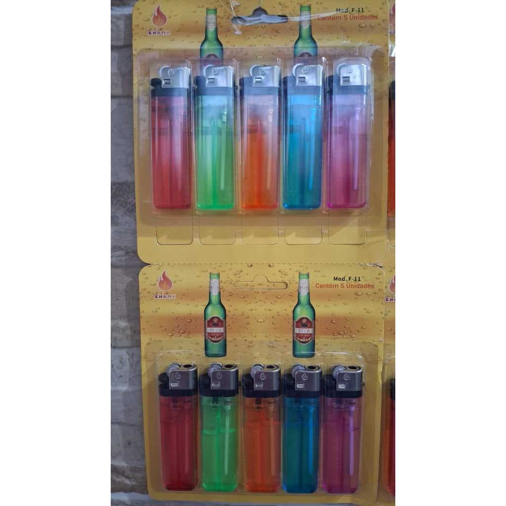 Cartela Com 10 Isqueiros  COLORIDOS preço de   Atacado (Enviado conforme politica da shopee)