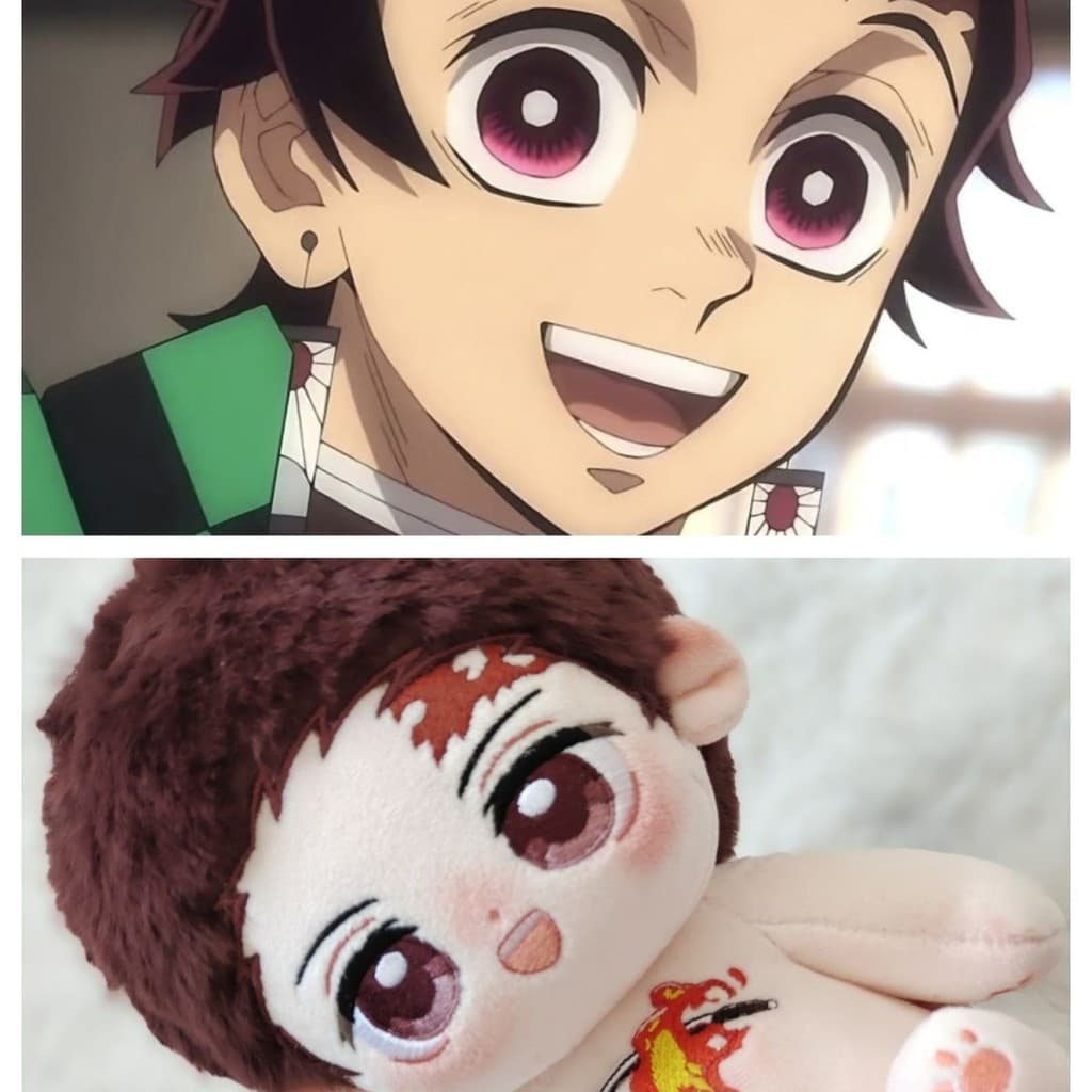 <demon slayer="">Boneco de pelúcia de algodão Kamado Tanjirou 20cm, merchandise para fãs de anime, presente.</demon>