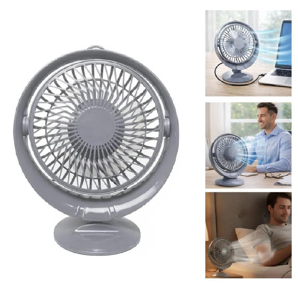 Ventilador Mesa Mini 2 Velocidades 7,5W Turbo Articulado Usb Notebook Ajustavel Potente Silencioso Portatil Bivolt