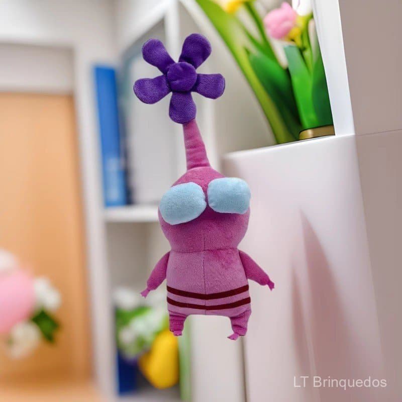 Novo pelúcia roxo do Pikmin, um brinquedo fofo da série de jogos Pikmin.