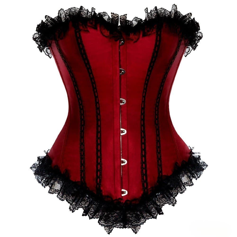 Espartilho De Cetim Feminino Top Overbust Bustier Cintura Treinamento Cincher Plus Size