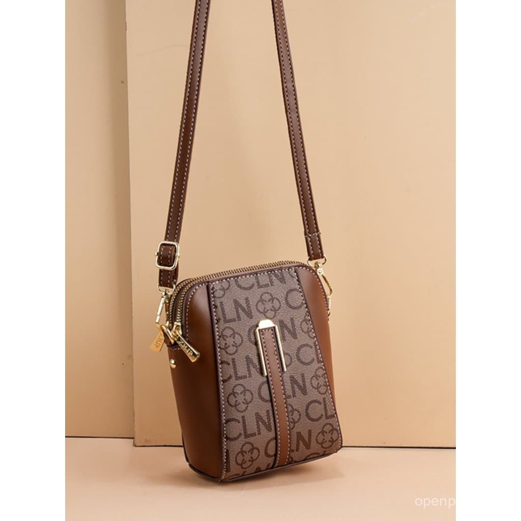 Bolsa de celular multi-camadas para mulheres, modelo novo 2024, mini bolsa de moedas leve, vertical, moderna e versátil,