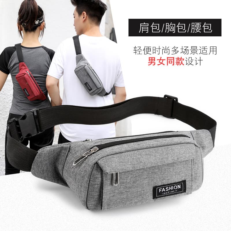 Bolsa de cintura multifuncional masculina, bolsa esportiva de lona para corrida, cinto para celular, pequeno local de tr