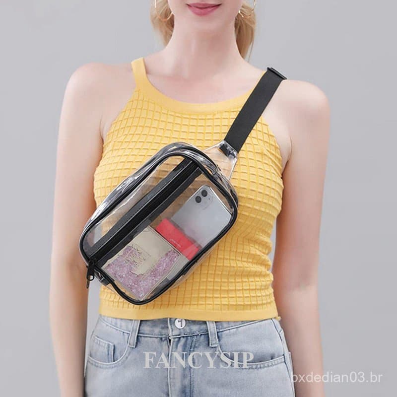 Sacos De Cintura Transparentes , Pochete Transparente Com Alça Ajustável , Bolsa De Peito , À Prova D'água , Rafting , F