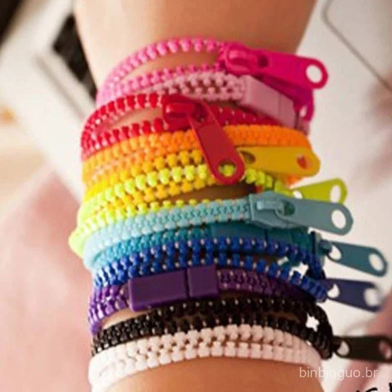 20 Pçs Pulseira Com Zíper Ansiedade Anti-Stress Brinquedos Para Crianças Festa Favores Prêmios De Sala De Aula Sensorial