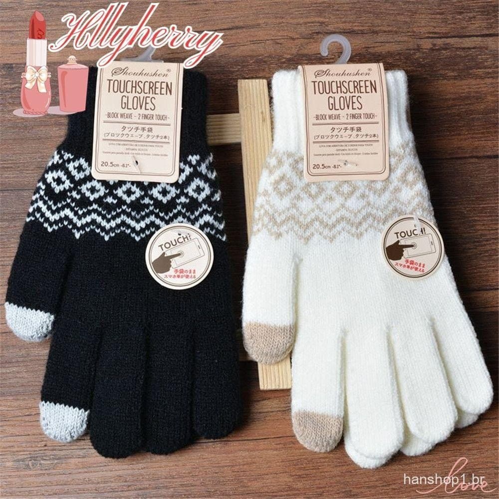 Luvas De Inverno De Lã Macia Para Moda Ao Ar Livre Malha Quente