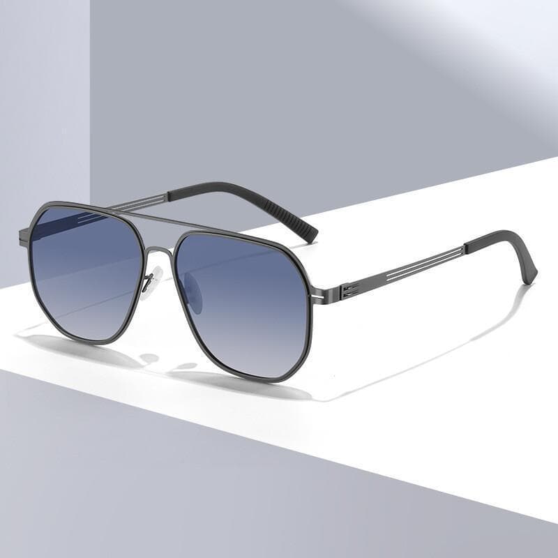 Óculos de Sol Masculinos de Metal para Dirigir, Óculos Polarizados Pretos, Óculos de Sol Dobráveis ---- &&-*&&