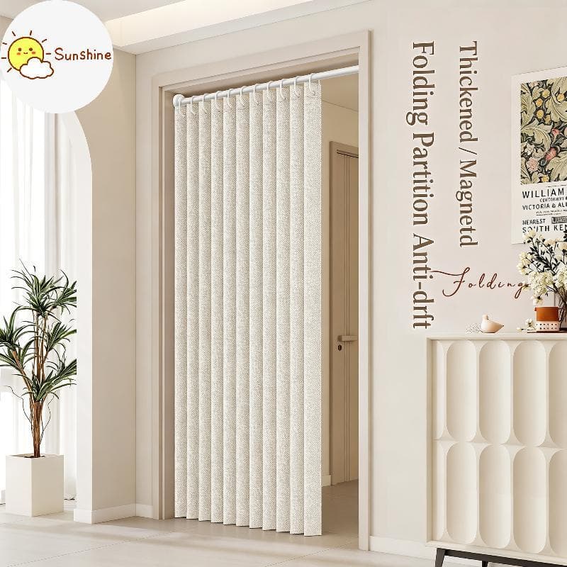 OMS Cortina De Porta Dobrável Sem Perfuração Design Divisor De Sala De Casa Proteção De Privacidade Para Quarto Estar De