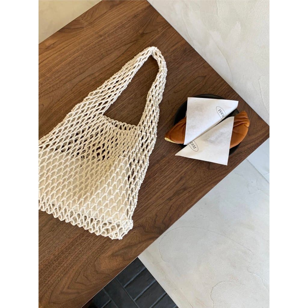 CHAWOOL verão novo estilo de um ombro oco tecido saco grande capacidade beira-mar praia Net bolso férias bolsa feminina