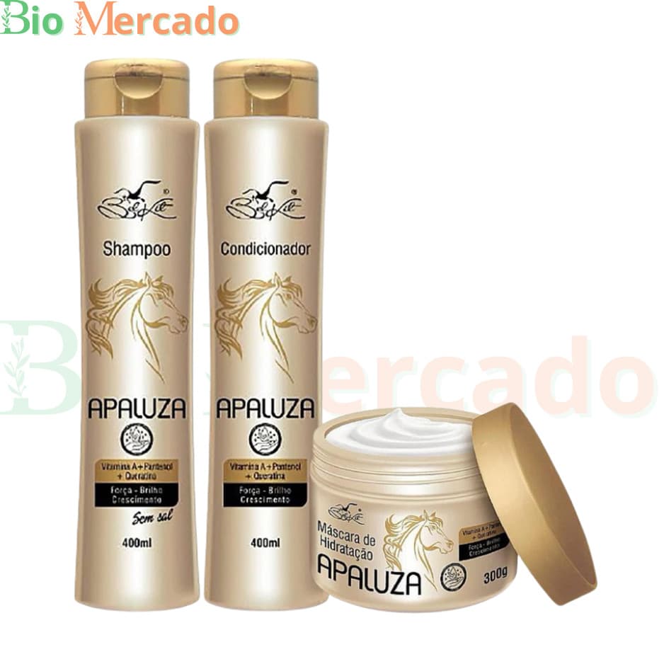 Kit Capilar Shampoo, Condicionador e Máscara Apaluza Belkit