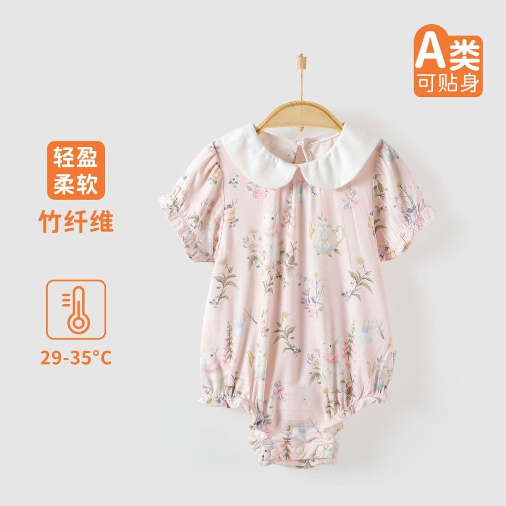 Yiri bebê macacão verão roupas de manga curta bebê fibra de bambu macacão recém-nascido pijama macacão de bebê