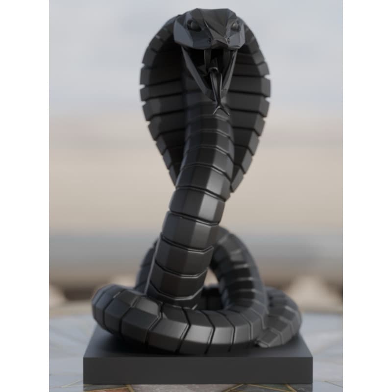 Busto de Cobra Serpente - Estátua Decorativa Moderna para Sala de Estar e Escritório